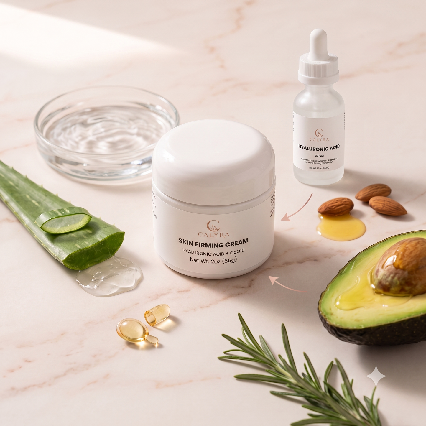 Calyra Skin Firming Cream + Hyaluronic Acid Serum